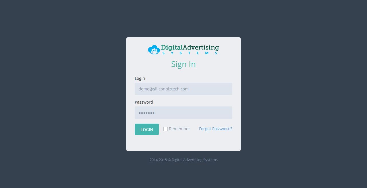 digitaladvertising systems login project â€” WebAppMate portfolio